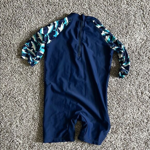 Kids Shark Swim Suit - Navy Blue - Picture 3 of 4